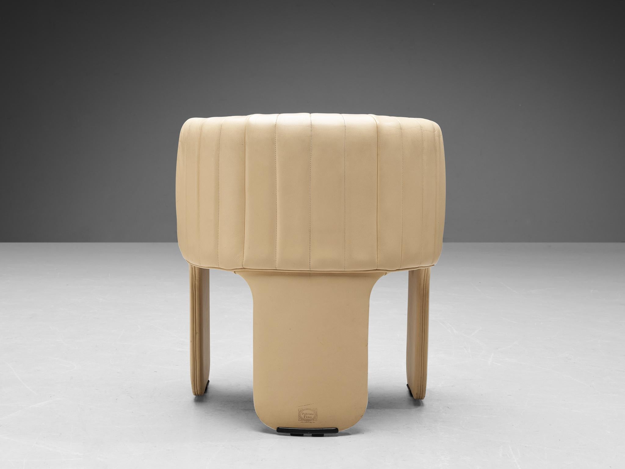 Luigi Massoni für Poltrona Frau Satz von vier 'Dinette'-Sesseln aus Leder (Moderne der Mitte des Jahrhunderts) im Angebot