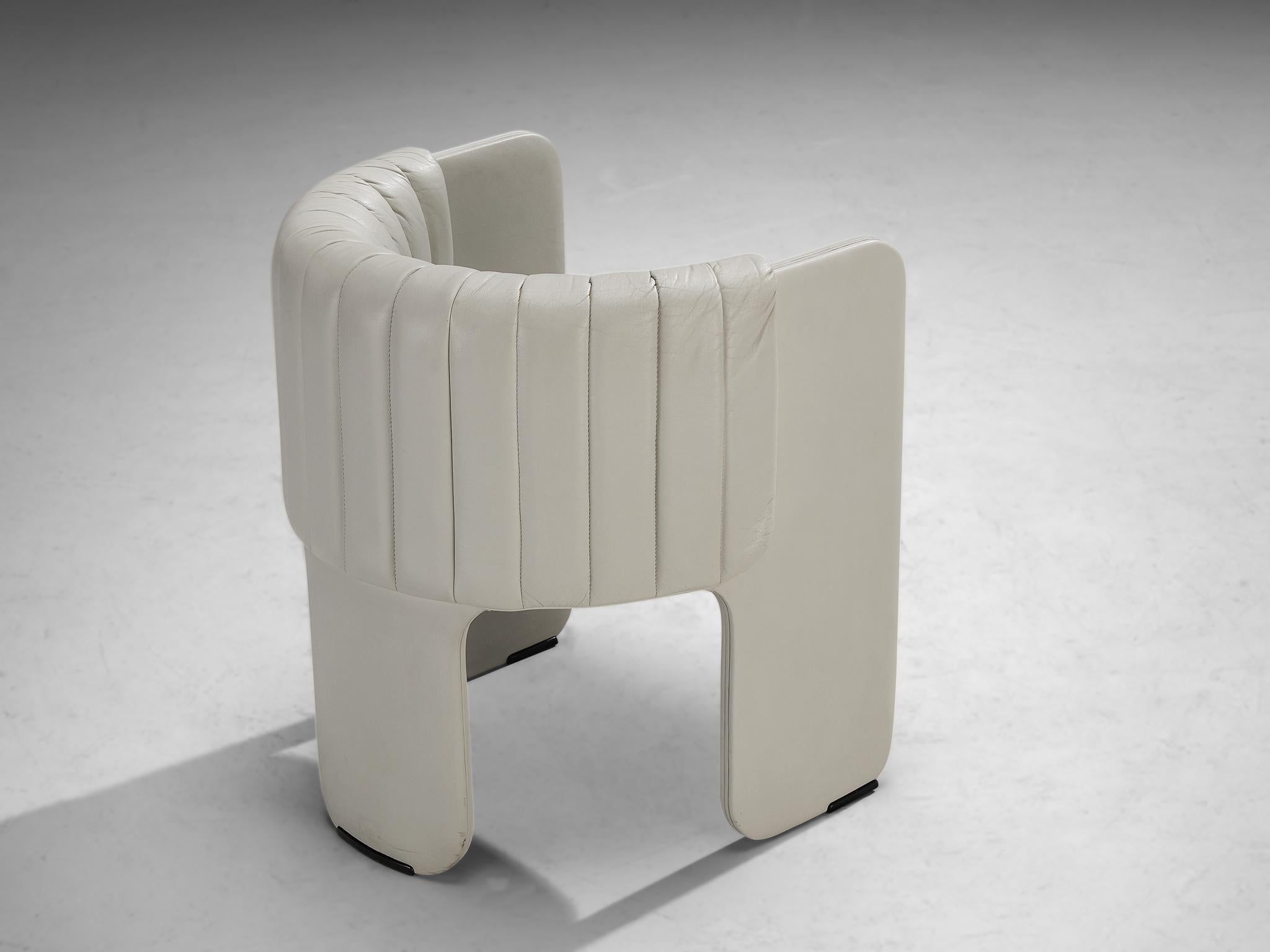 Italian Luigi Massoni for Poltrona Frau Set of Six ‘Dinette’ Armchairs in Leather