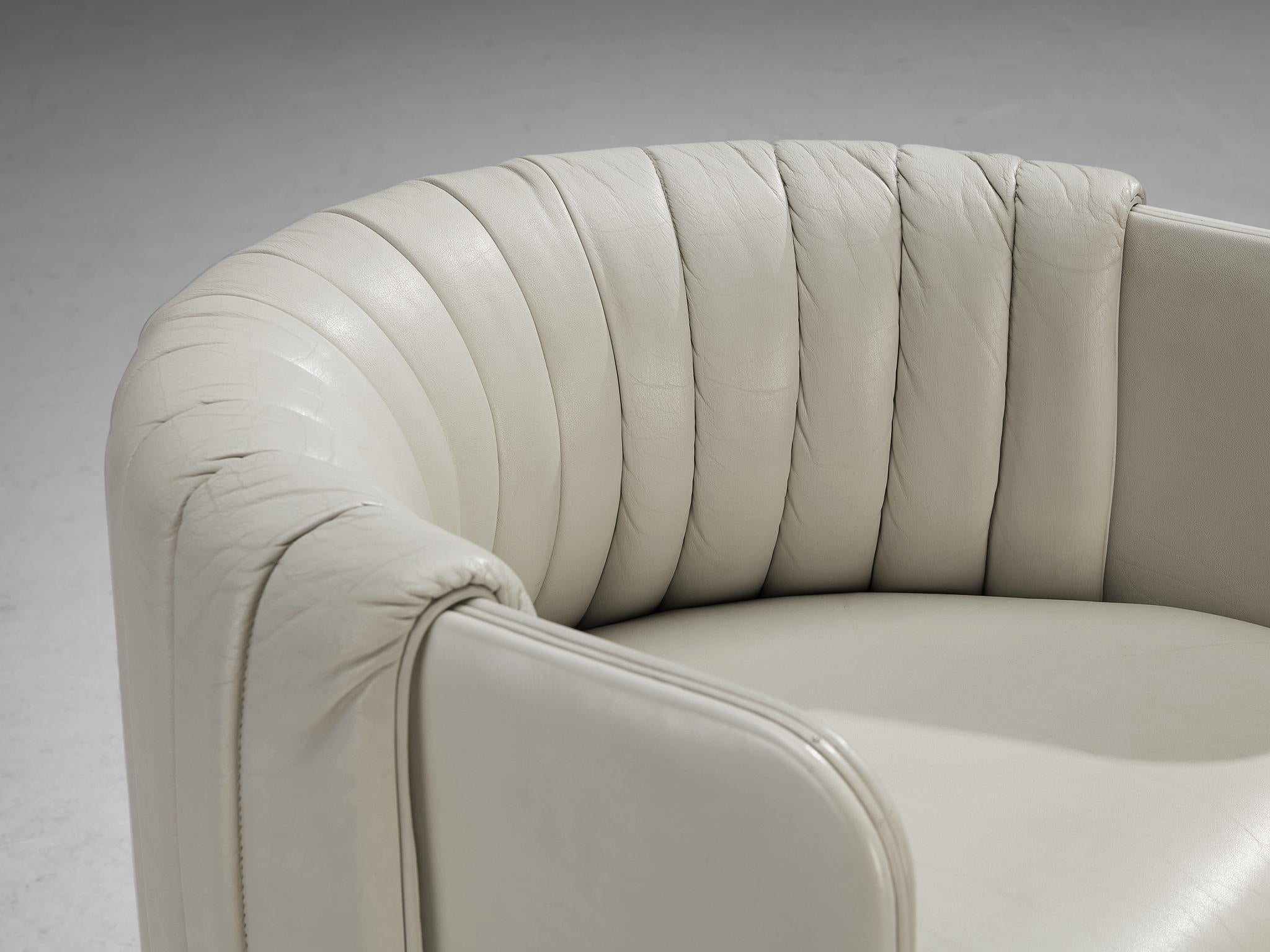 Late 20th Century Luigi Massoni for Poltrona Frau Set of Six ‘Dinette’ Armchairs in Leather