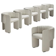 Luigi Massoni for Poltrona Frau Set of Six ‘Dinette’ Armchairs in Leather