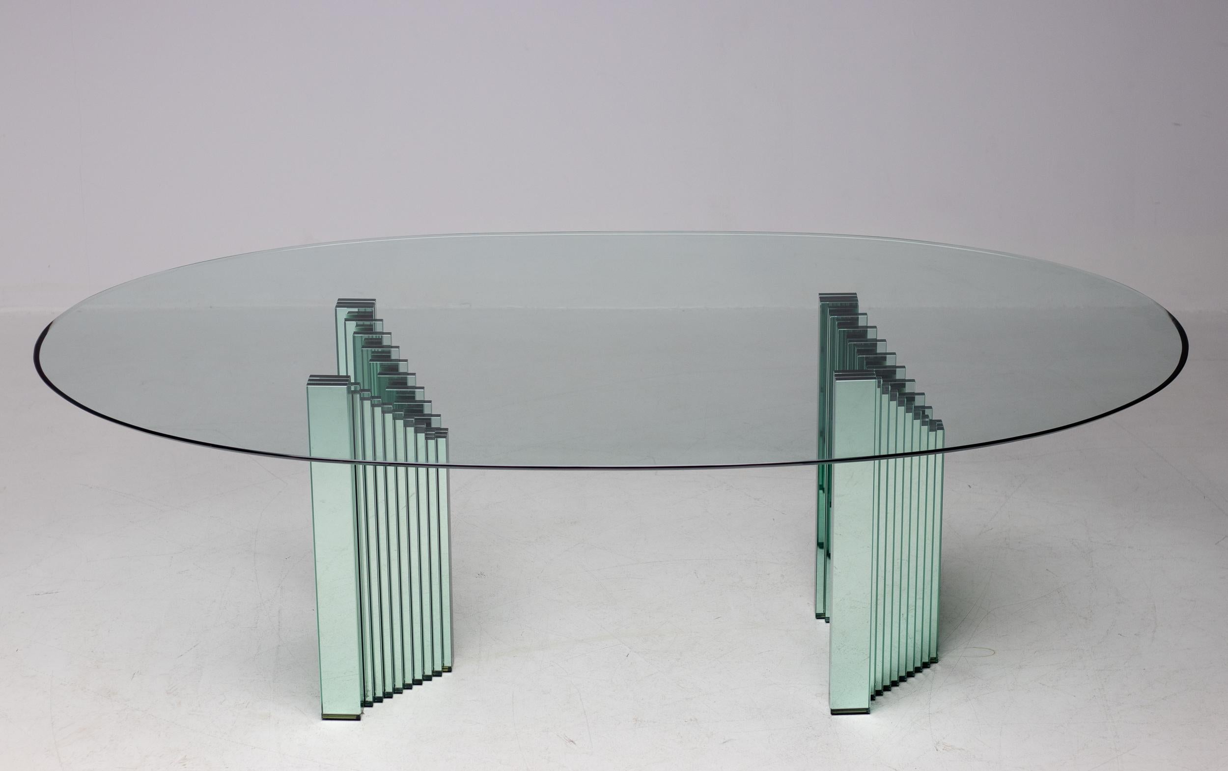 Luigi Massoni Oval Glass Writing Table 4