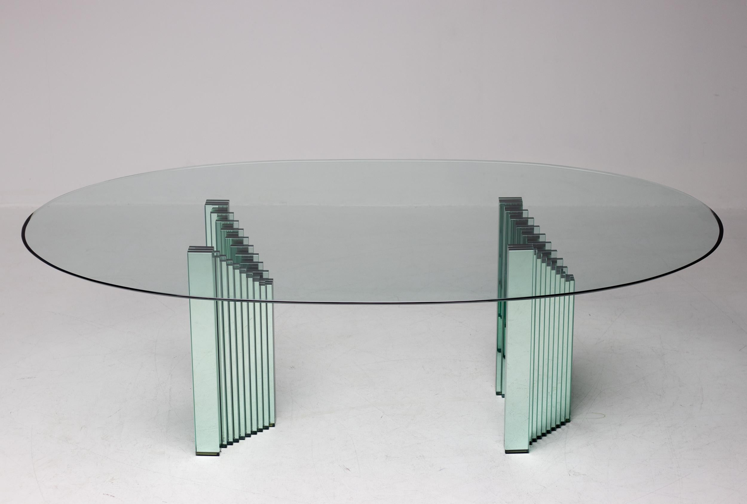 Luigi Massoni Oval Glass Writing Table 5