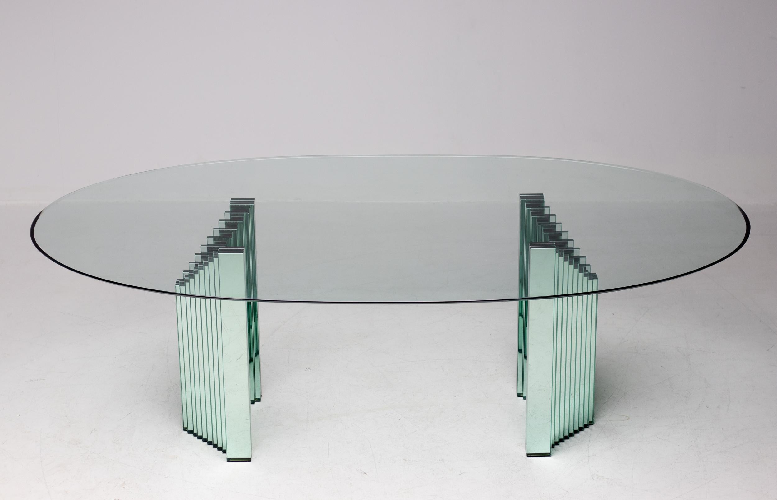 Luigi Massoni Oval Glass Writing Table 6