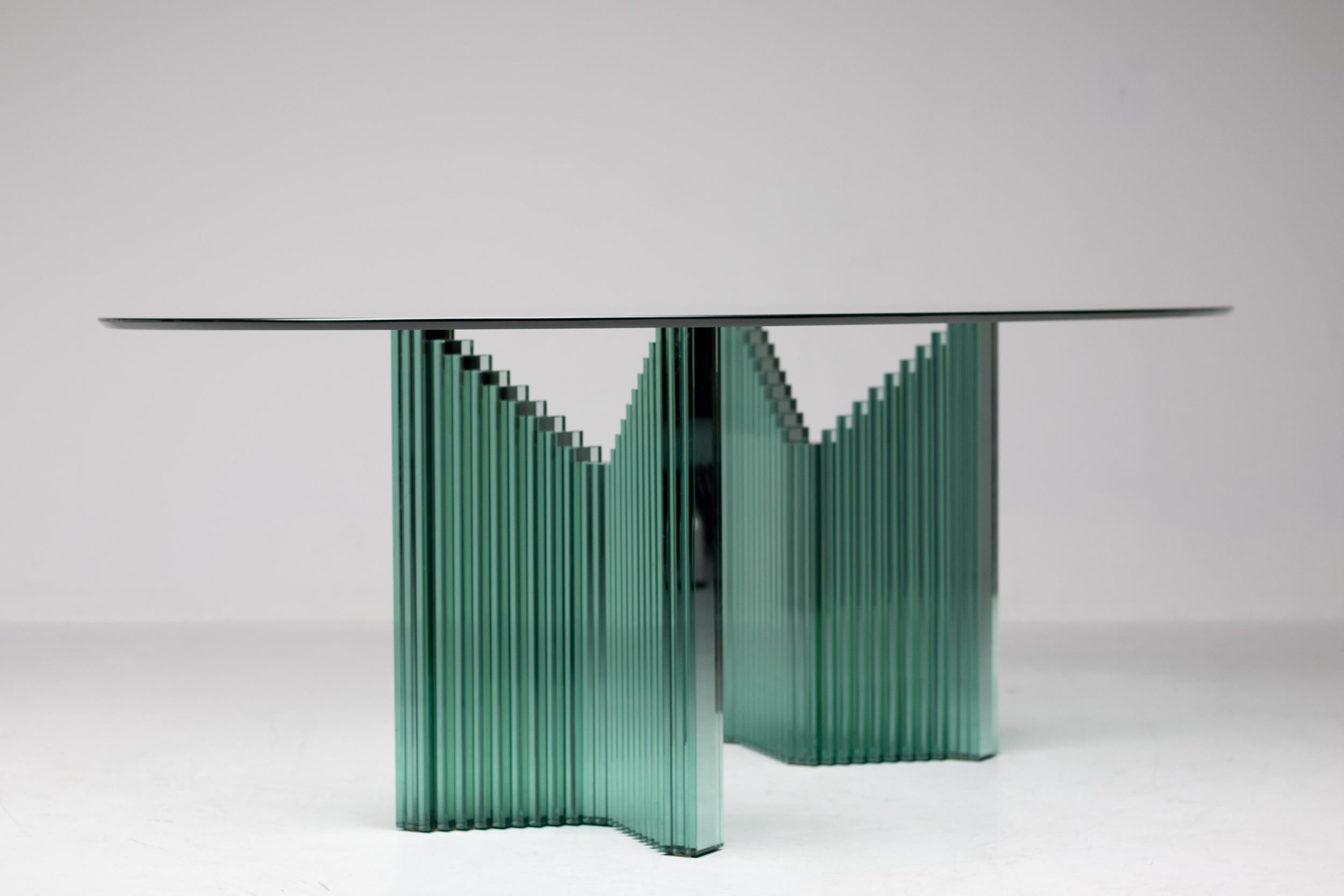 Luigi Massoni Oval Glass Writing Table 1