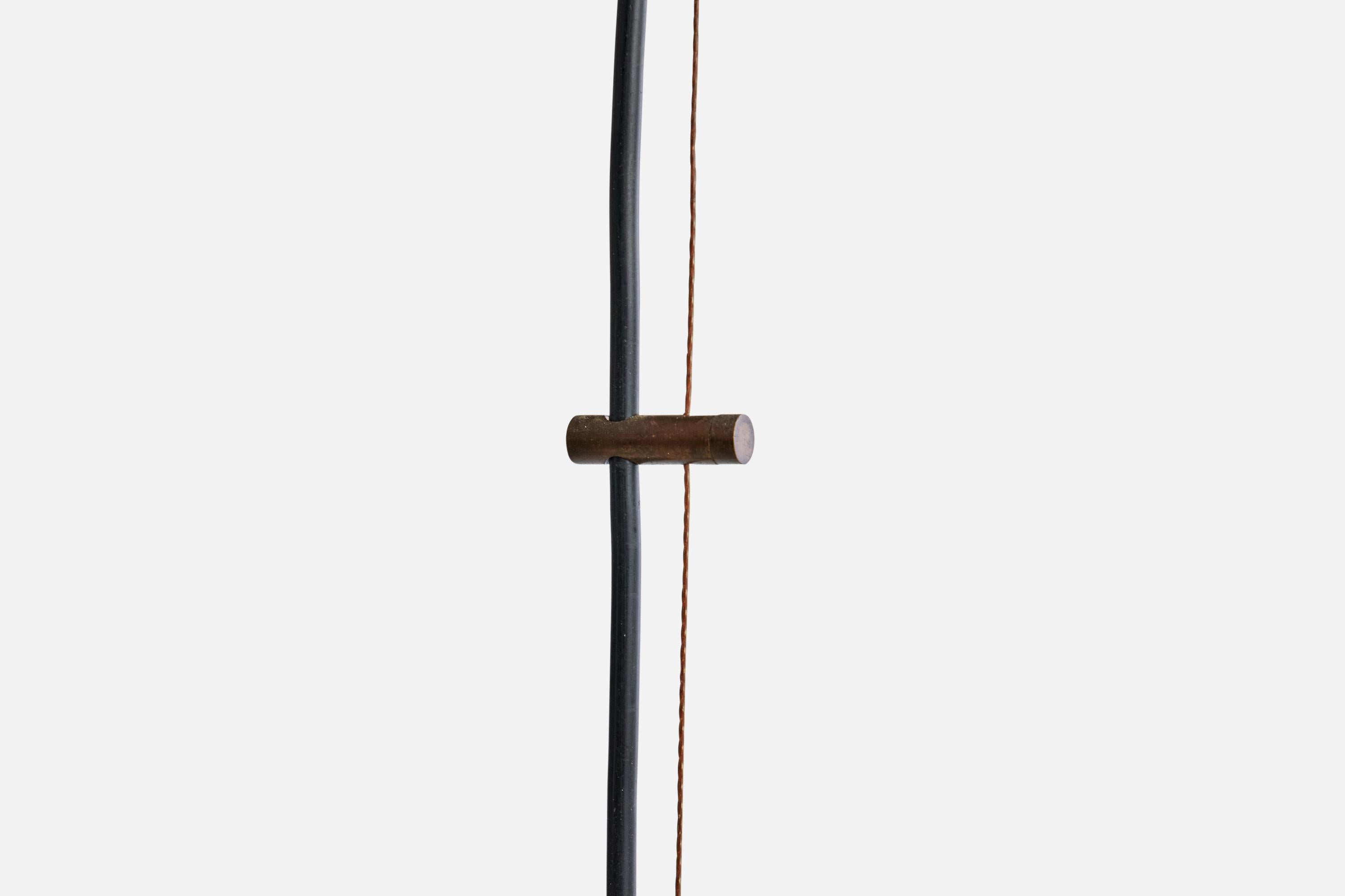 Luigi Massoni, Pendant Light, Acrylic, Brass, Italy, 1970s in vendita 2