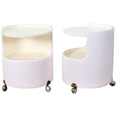 Midcentury Pair of Bedside Tables  Poltrona Frau Dilly Dally Luigi Massoni 1968