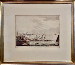 Alexandria, Egypt & Lighthouse: A Hand-colored Aquatint & Engraving by L. Mayer
