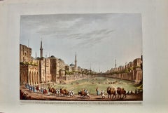 Cairo with Murad Bey's Palace: A Hand-colored Aquatint & Engraving by L. Mayer