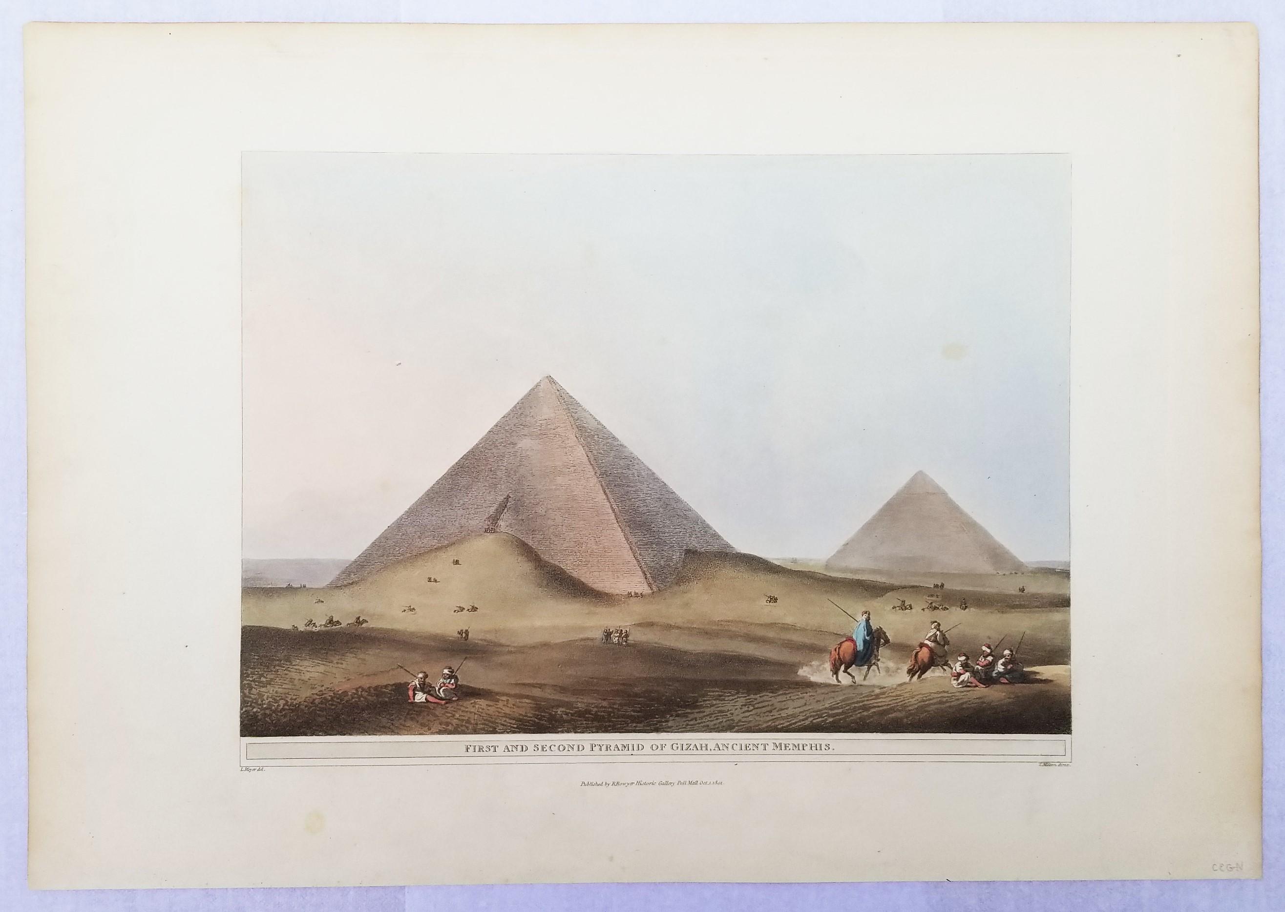 Prima e seconda piramide di Gizah, Antica Memphis /// Luigi Mayer Arte egizia 1