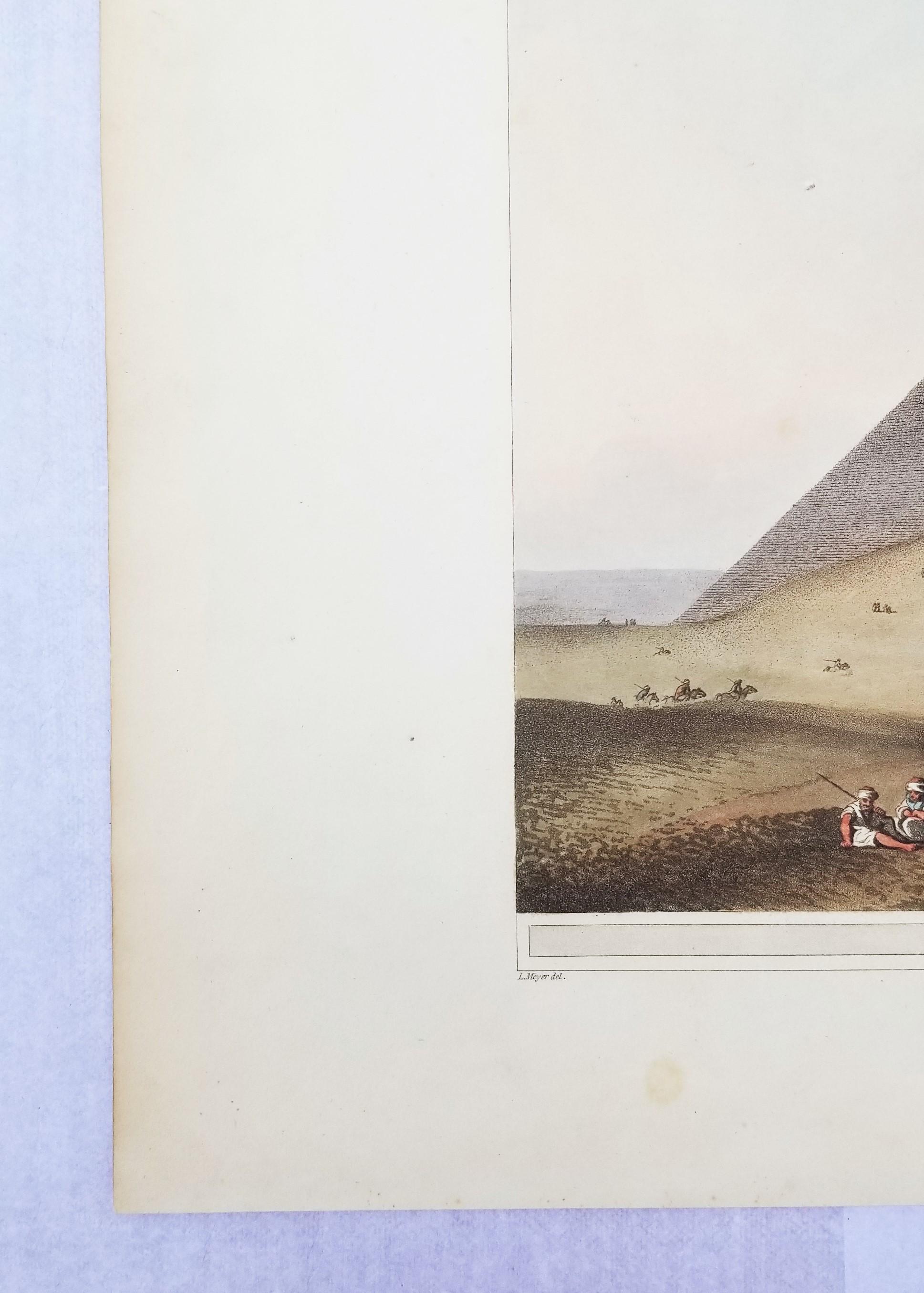 Prima e seconda piramide di Gizah, Antica Memphis /// Luigi Mayer Arte egizia 2