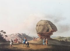 Antique Head of the Colossal Sphinx (of Giza) /// Luigi Mayer Ancient Egyptian Landscape