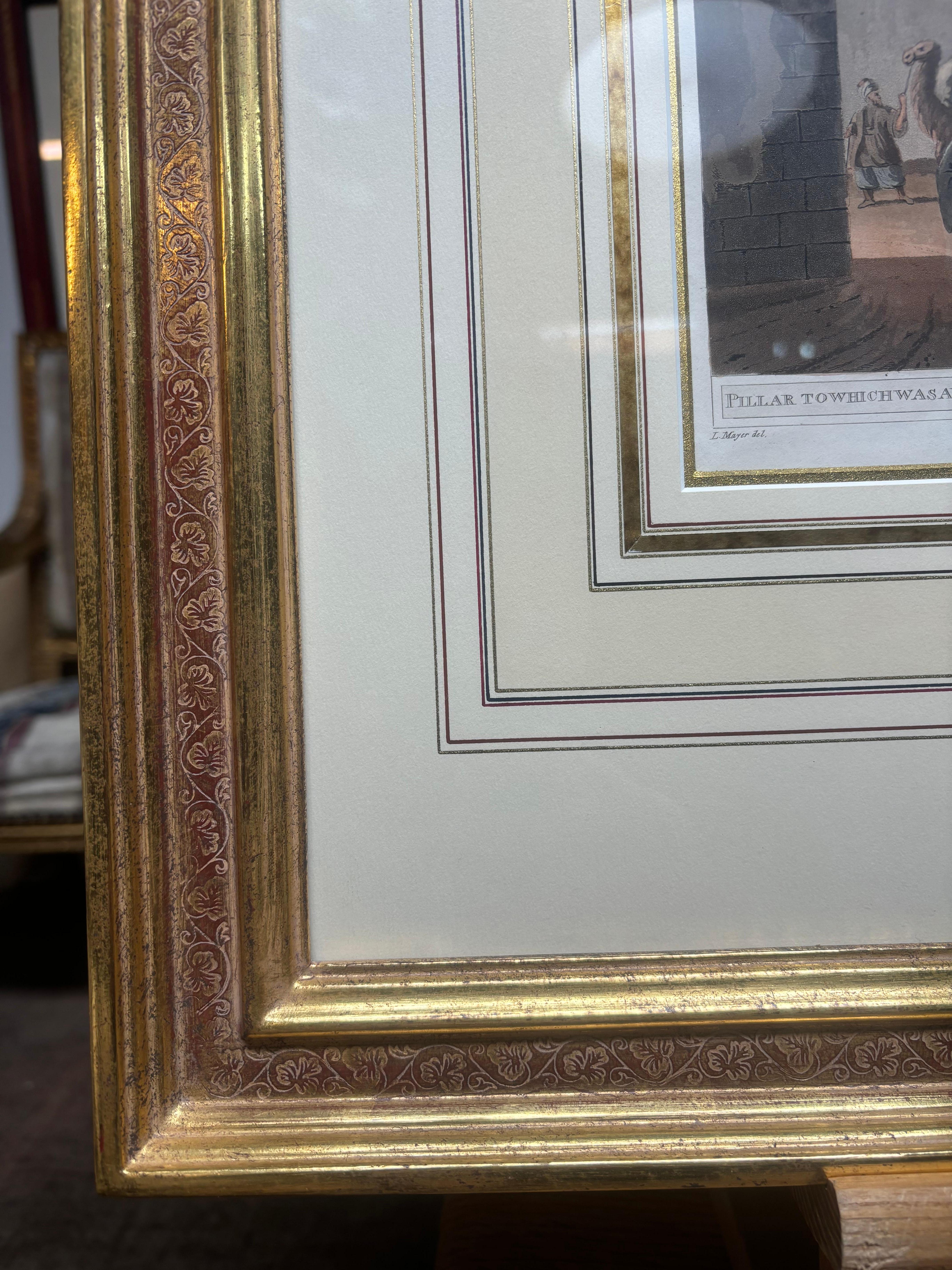 Other Luigi Mayer - Affixed Pillar with Hand Gilded Frame For Sale
