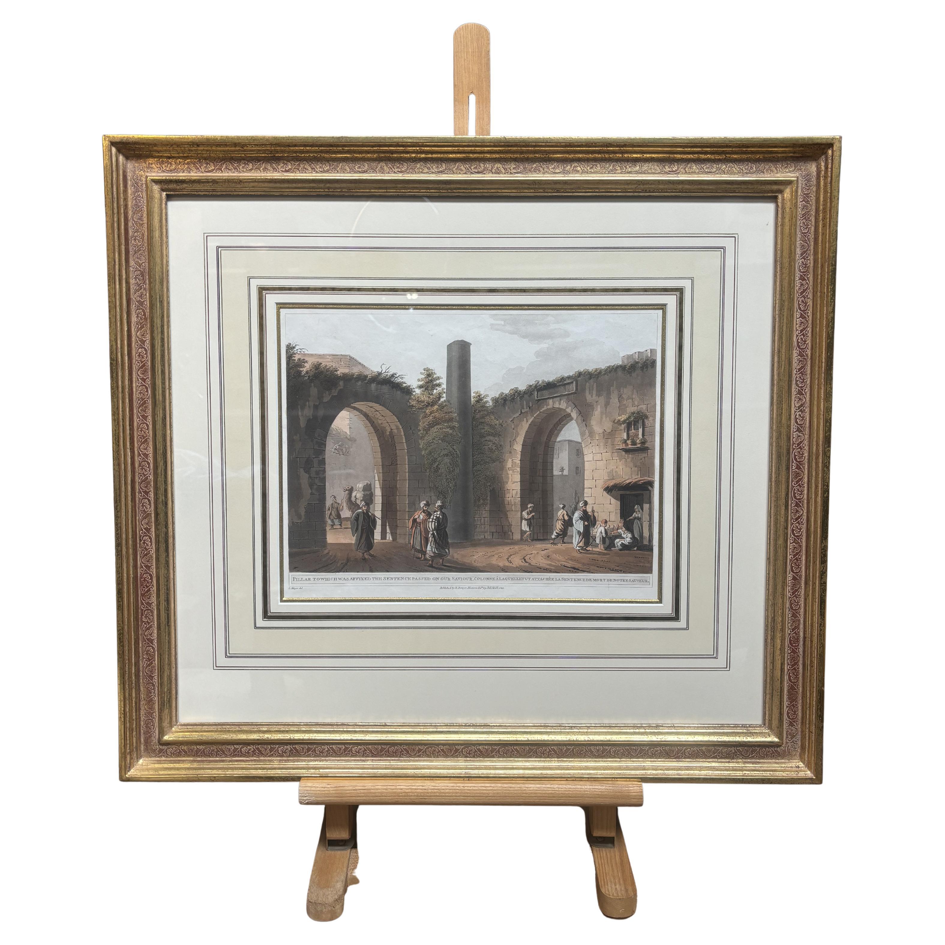 Luigi Mayer - Affixed Pillar with Hand Gilded Frame For Sale