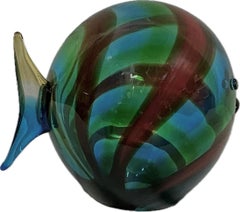 Luigi Mellara Artista Firmado Vidrio Artístico de Murano Pez Vibrante