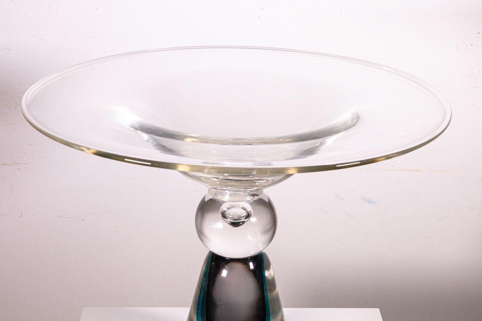 Luigi Mellara Large Glass Bowl Centerpiece In Good Condition For Sale In Keego Harbor, MI