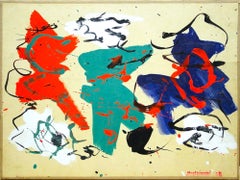 Abstract Composition - Original Tempera on Paper by Luigi Montanarini - 1979