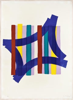 Abstract Composition - Original Screen Print by Luigi Montanarini - 1970s