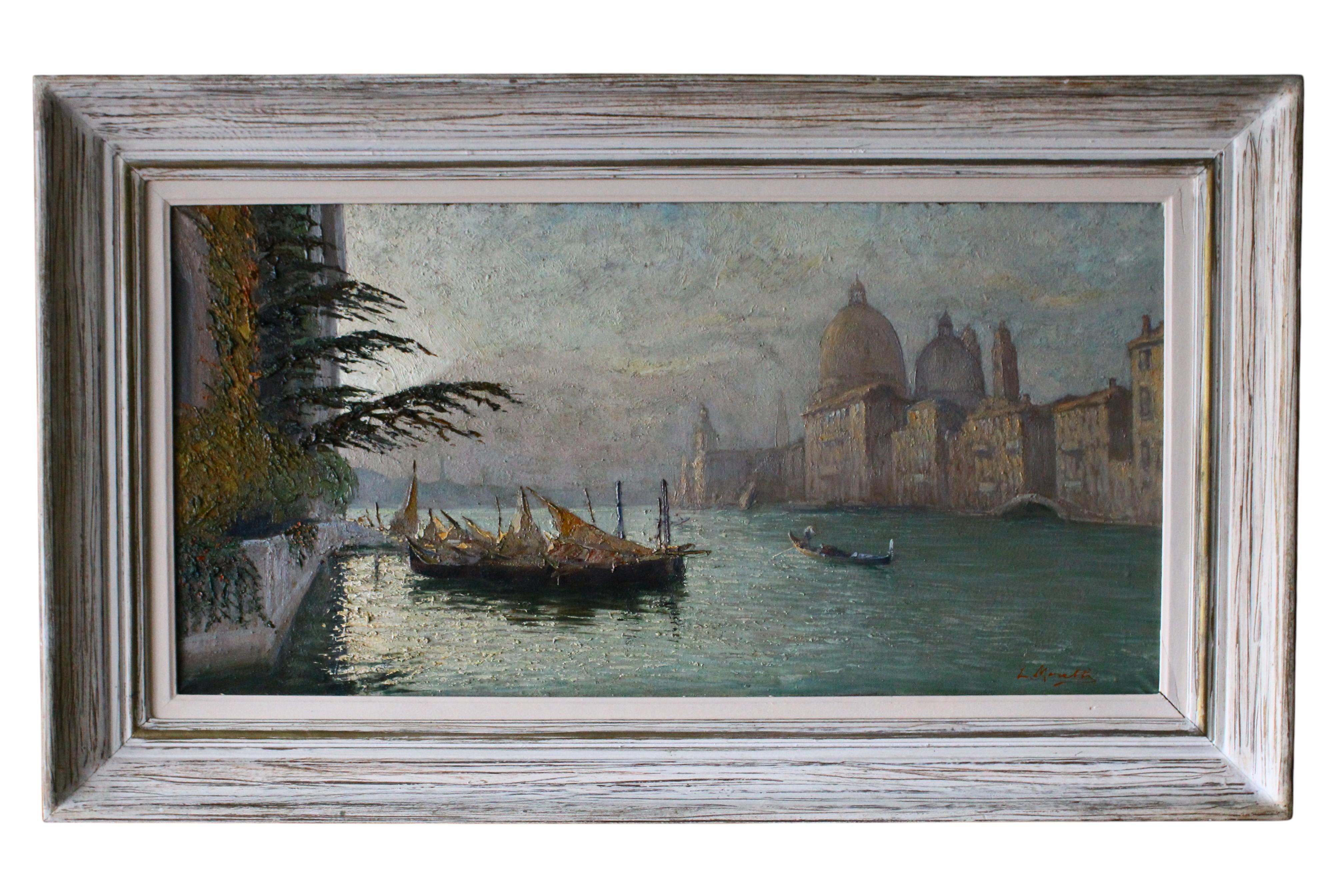 Venice Oil Painting, Grand Canal and Basilica by Italian artist, Luigi Morelli
