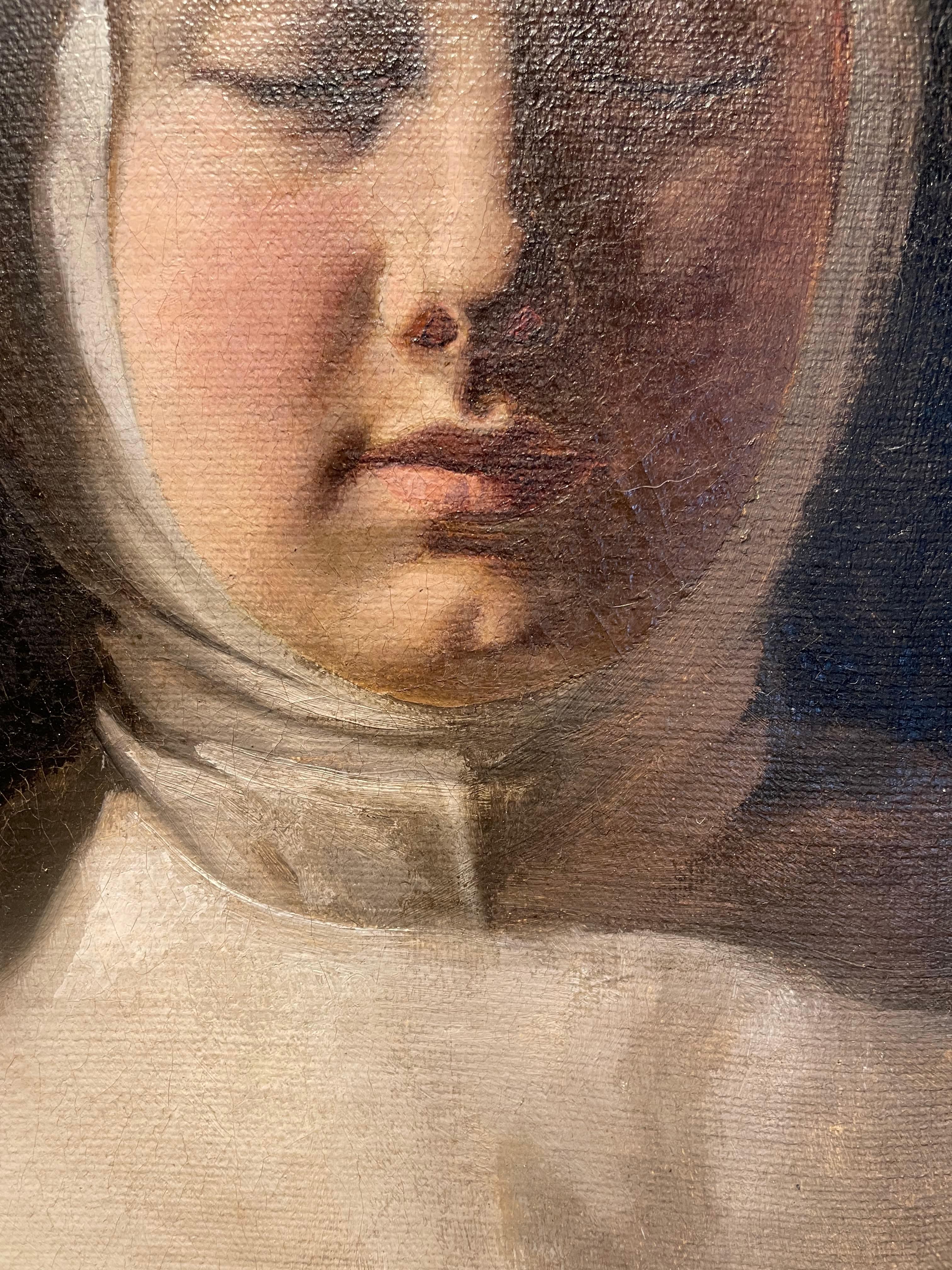 Retrato de monja de finales del siglo XIX, artista italiano en venta 6