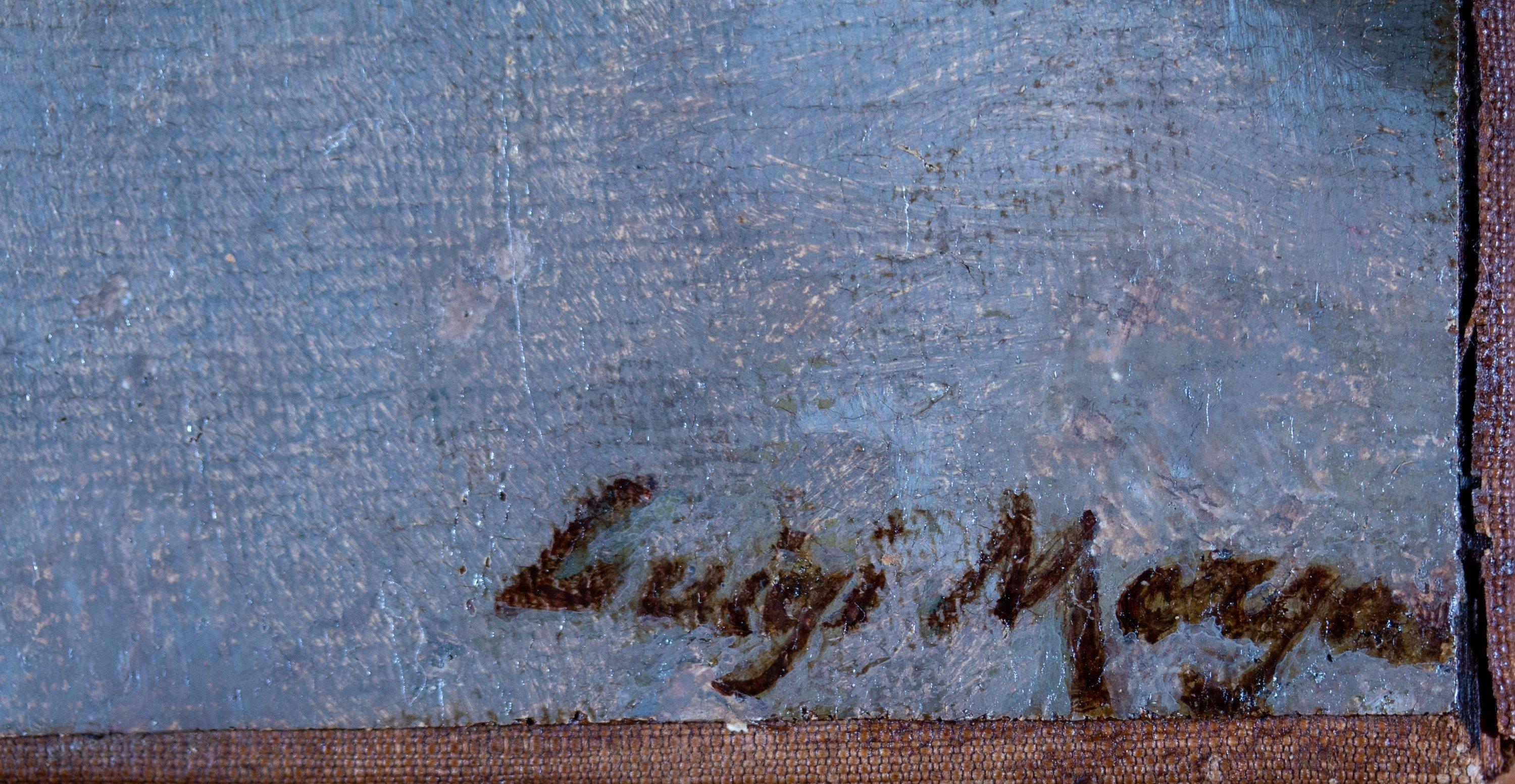 Luigi Morgari (italiano, 1857-1935)
La monja
Óleo sobre lienzo montado sobre tabla
Firmado abajo a la derecha
14 x 12 pulgadas
21,5 x 19,5 pulgadas, enmarcado

Luigi Morgari fue un pintor italiano, principalmente de frescos de tema religioso. Nacido