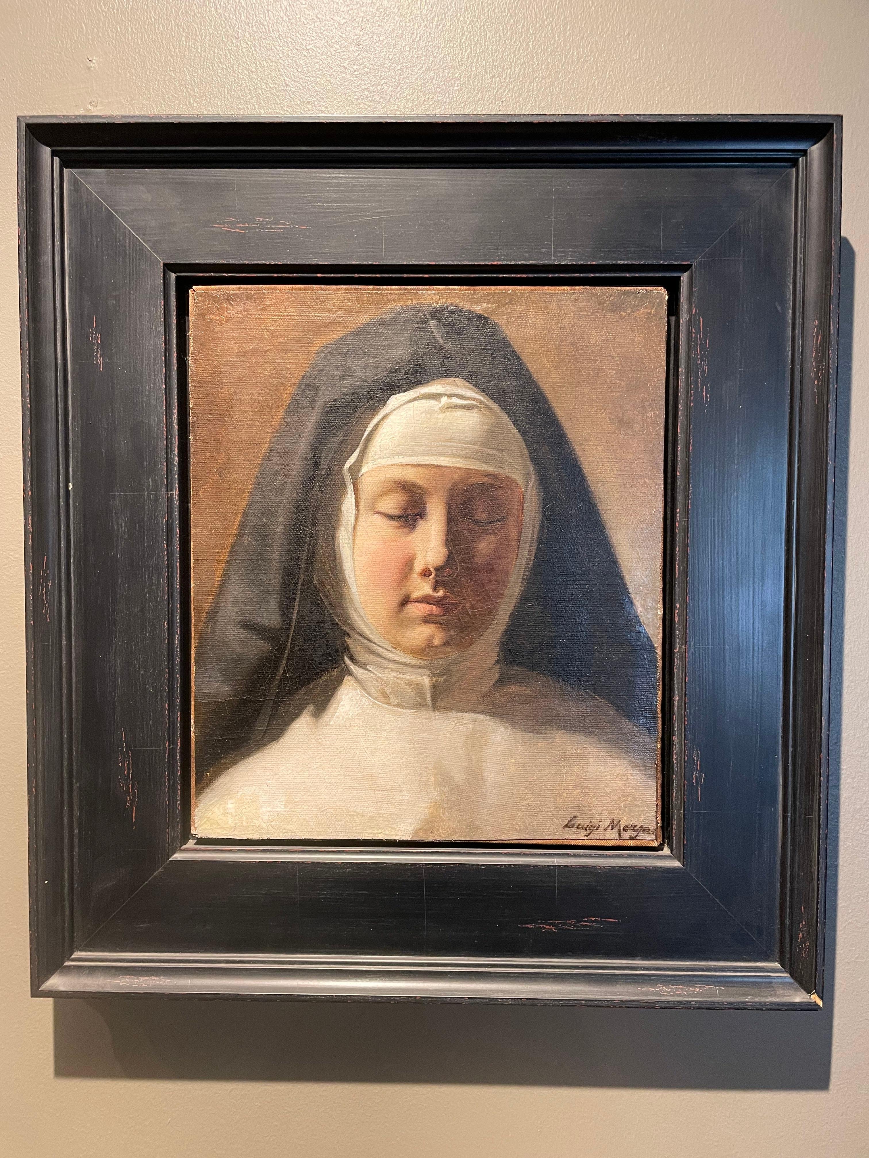 Retrato de monja de finales del siglo XIX, artista italiano en venta 3