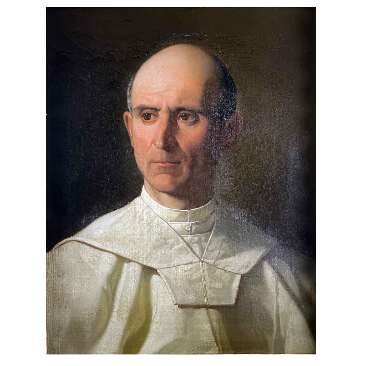 Retrato De Padre Dominico Escuela Toscana Firmado Luigi Mussini y Fechado 1860 en venta 1