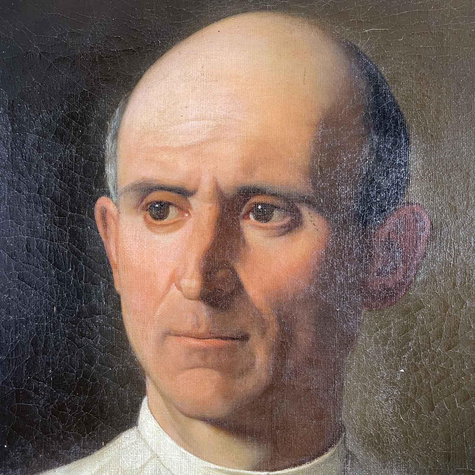 Retrato De Padre Dominico Escuela Toscana Firmado Luigi Mussini y Fechado 1860 en venta 2