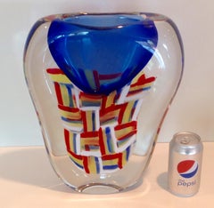 Luigi Onesto Monumental Complicated Sculptural Murano Patchwork Sommerso Vase