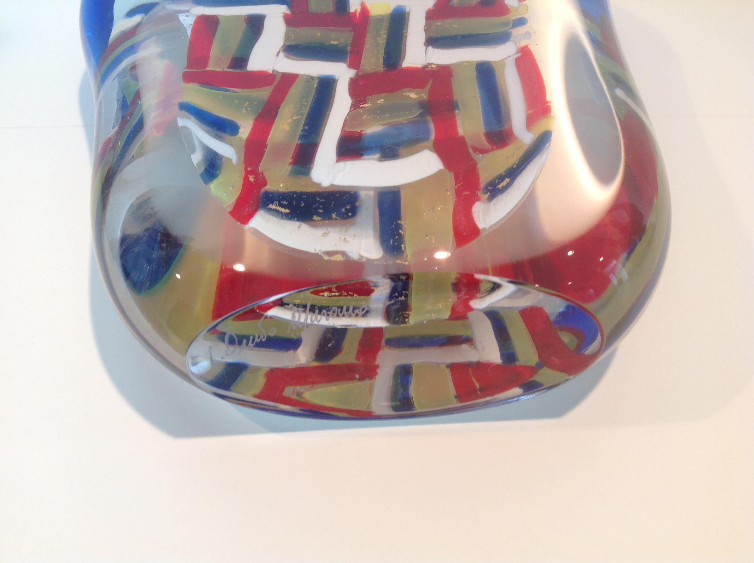 Luigi Onesto Monumental Complicated Sculptural Murano Patchwork Sommerso Vase  For Sale 2