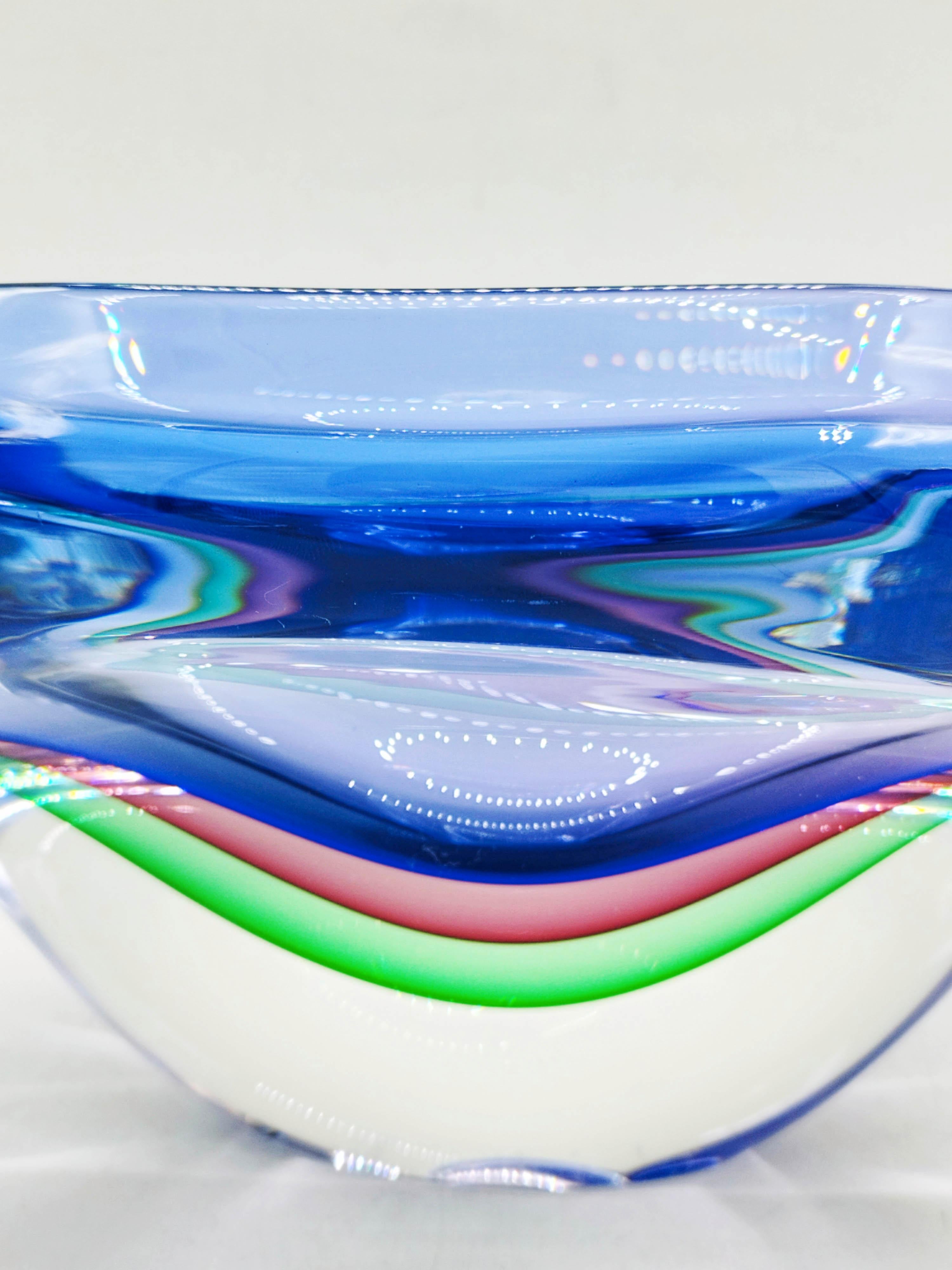 Italian Luigi Onesto Murano Glass Bowl, Italy 1960s For Sale