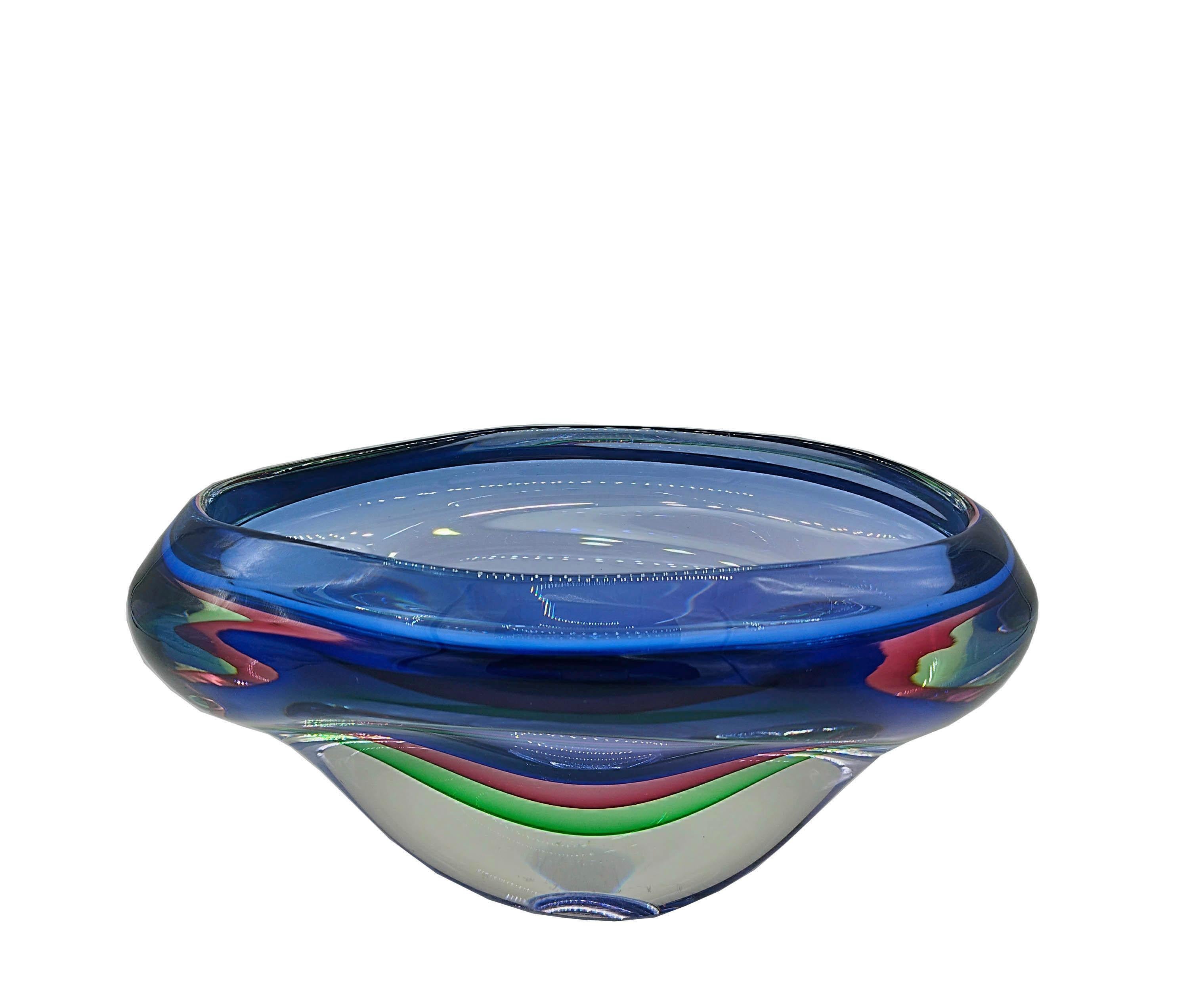 Luigi Onesto Murano Glass Bowl, Italy 1960s In Good Condition For Sale In Naples, IT