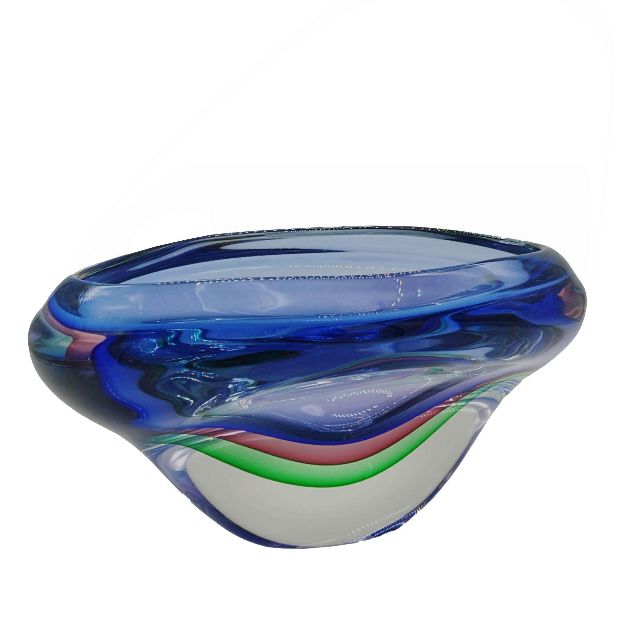 Mid-20th Century Luigi Onesto Murano Glass Bowl, Italy 1960s For Sale
