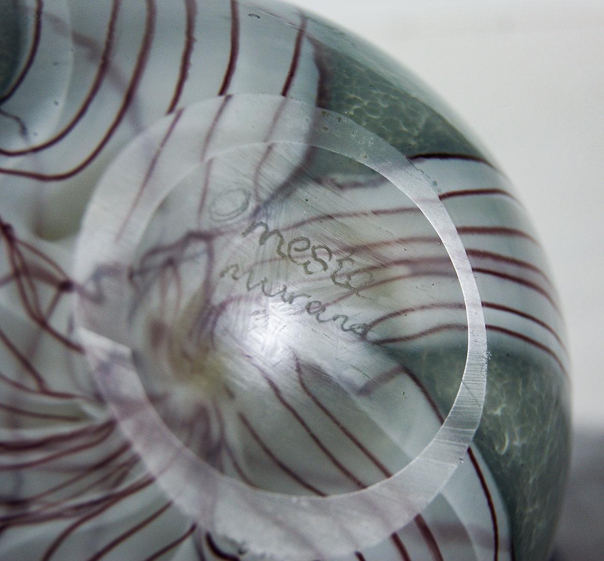 Italian Luigi Onesto Murano Sommerso Glass Thick Walled Vase Signed 3.7kg For Sale