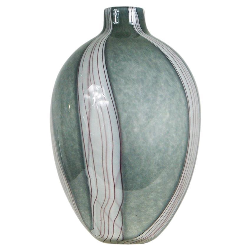 Luigi Onesto Murano Sommerso Glass Thick Walled Vase Signed 3.7kg For Sale