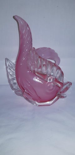 Luigi Onesto Pink Alabastro Murano Glass Fish