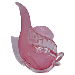 Luigi Onesto Pink Alabastro Murano Glass Fish