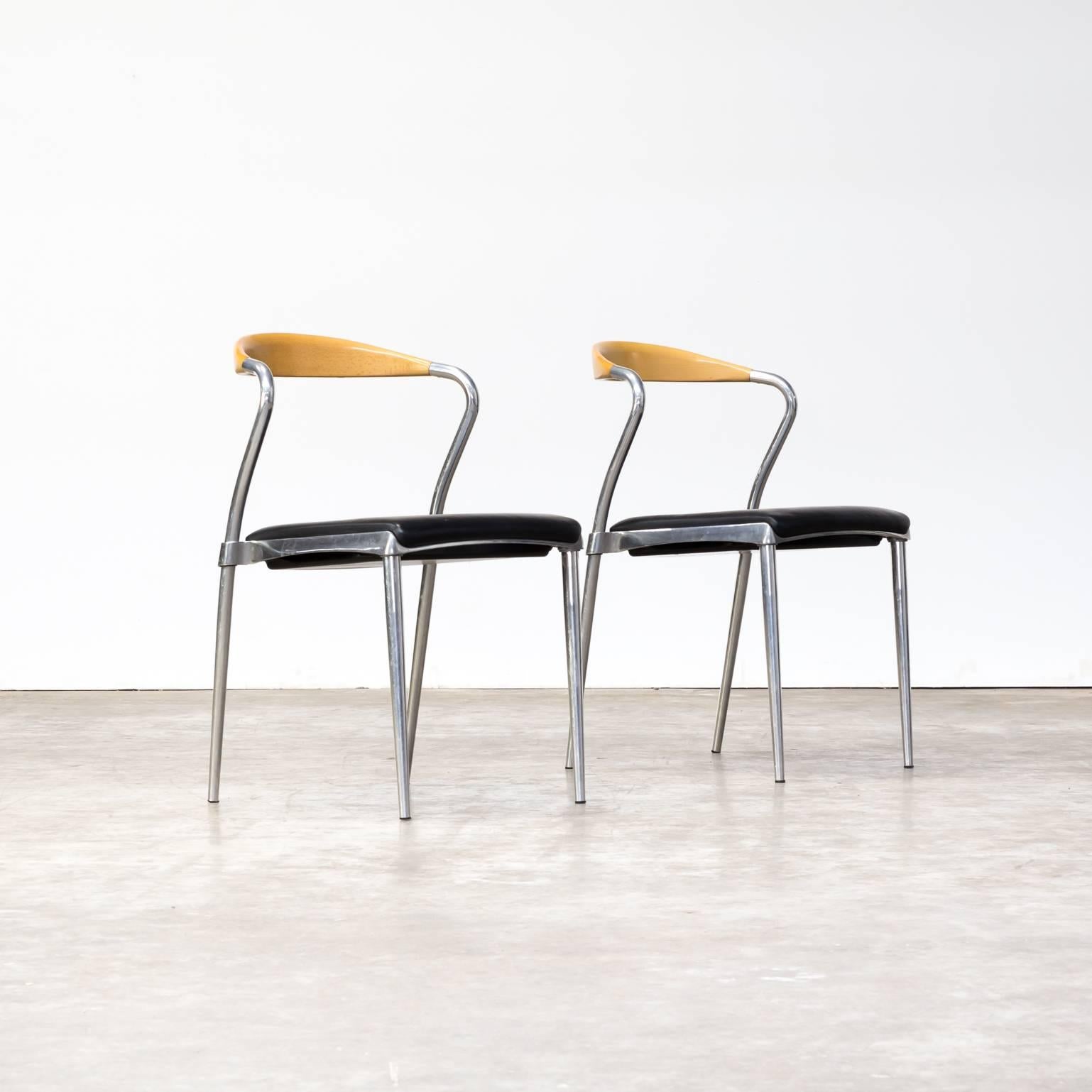 Fin du 20e siècle Chaise design 'Piuma' de Luigi Origlia pour Origlia Italie, lot de deux en vente