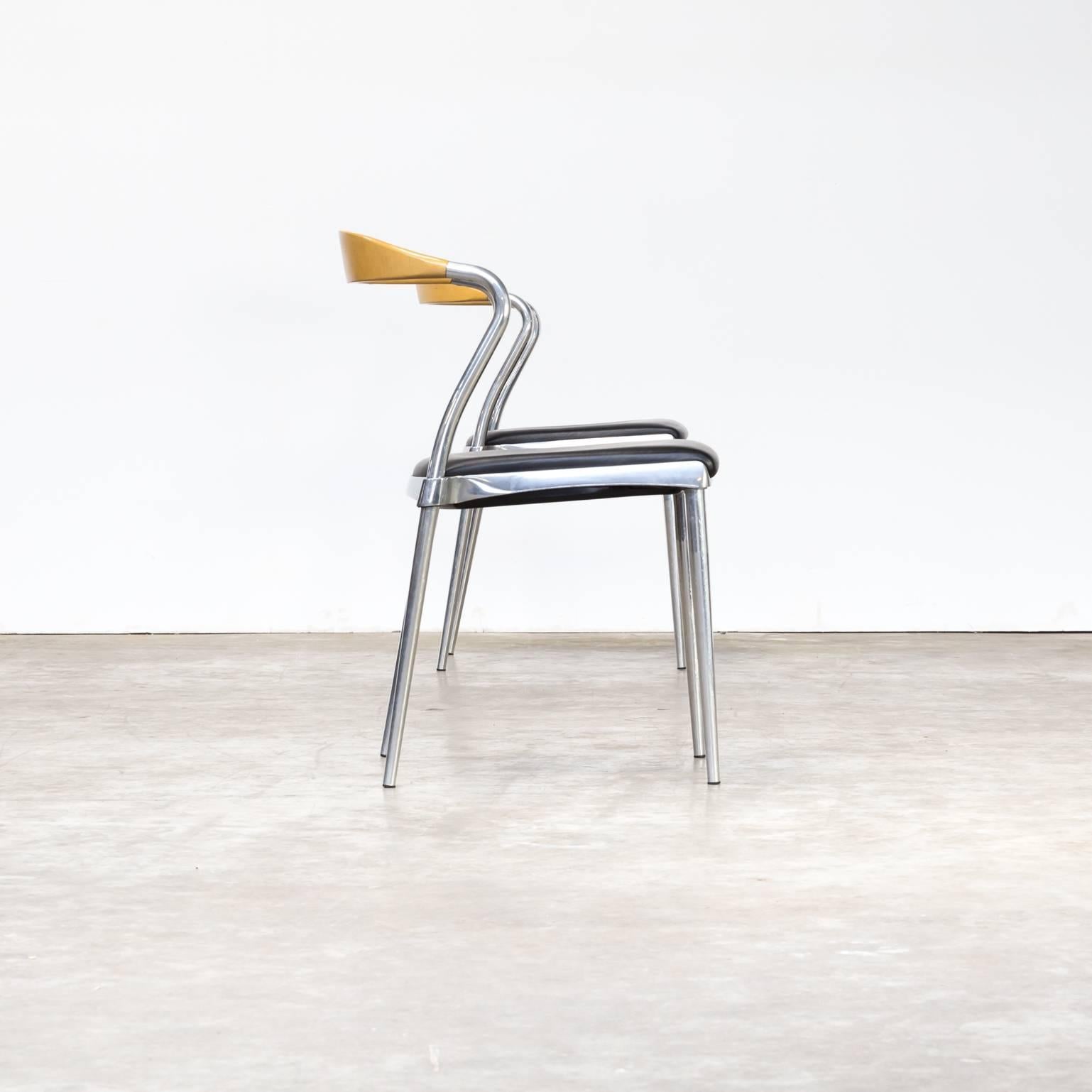 Luigi Origlia ‘Piuma’ Design Chair for Origlia Italy, Set of Two In Good Condition For Sale In Amstelveen, Noord