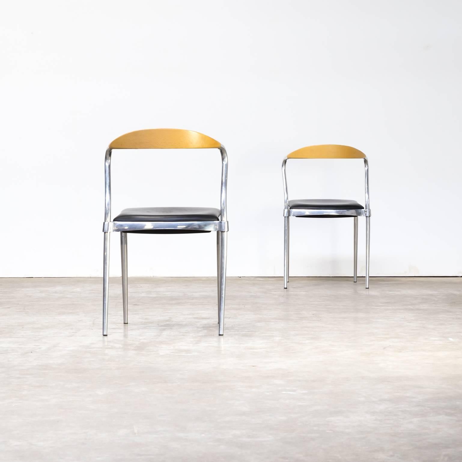 Late 20th Century Luigi Origlia ‘Piuma’ Design Chair for Origlia Italy, Set of Two For Sale