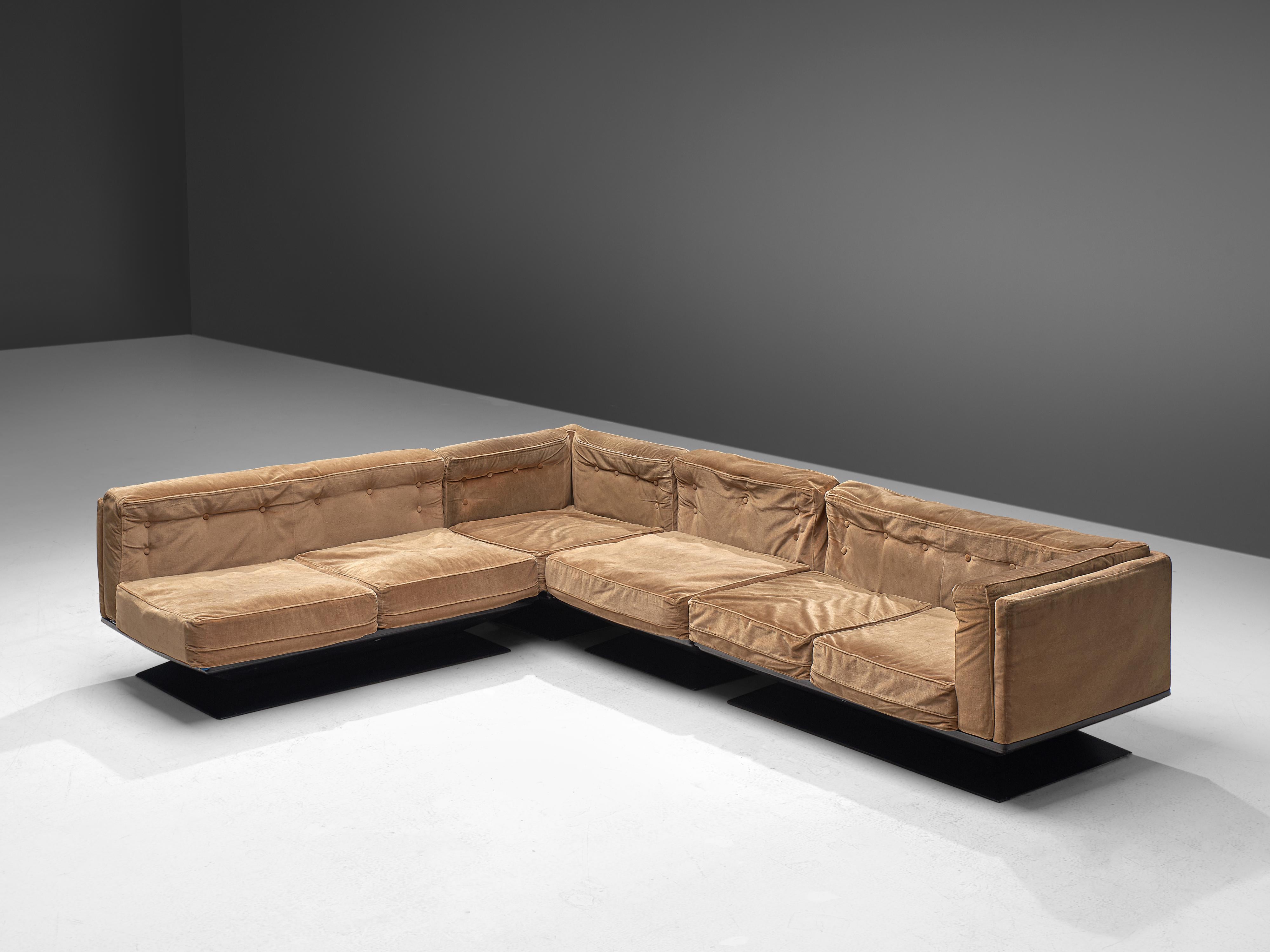 light brown velvet sofa