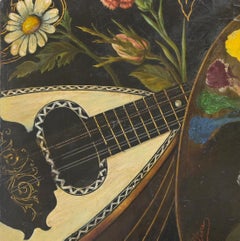 Allegory of Art and Drinking - Oil Painting by Luigi Pellin - Early 20th Century