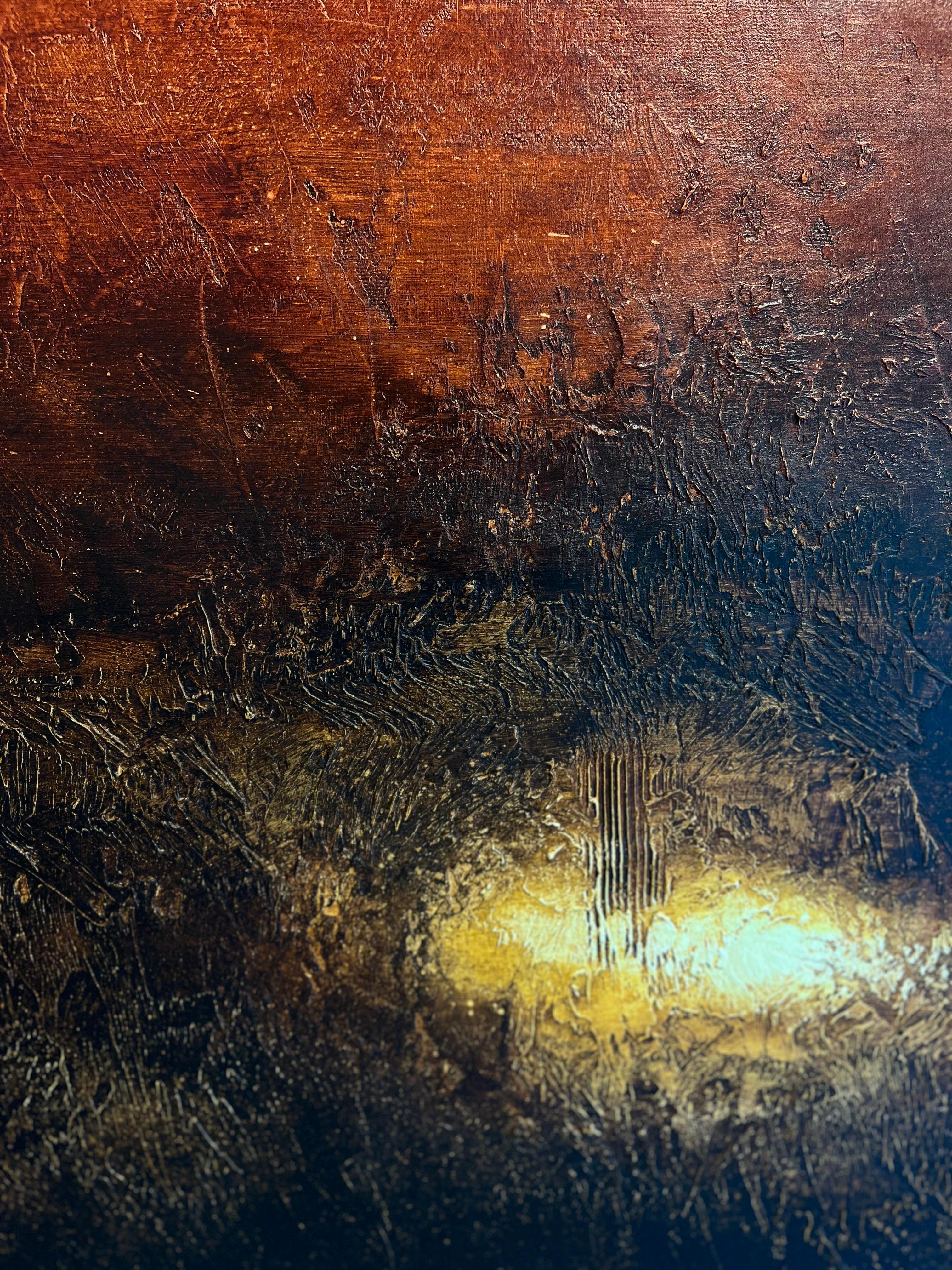 GLI ABISSI DELL'ANIMA - Original modern abstract painting-contemporary Art - Brown Landscape Painting by Luigi Profeta