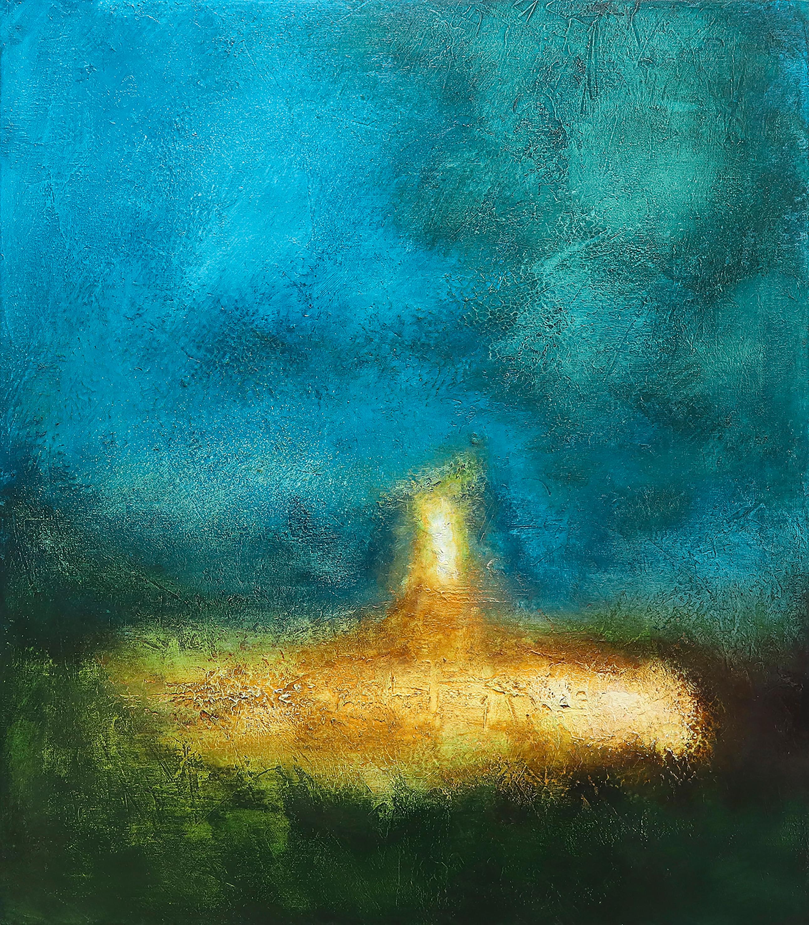 Luigi Profeta Landscape Painting - LA CITTÀ PERDUTA DI ATLANTIDE-original modern abstract lansdscape painting - Art