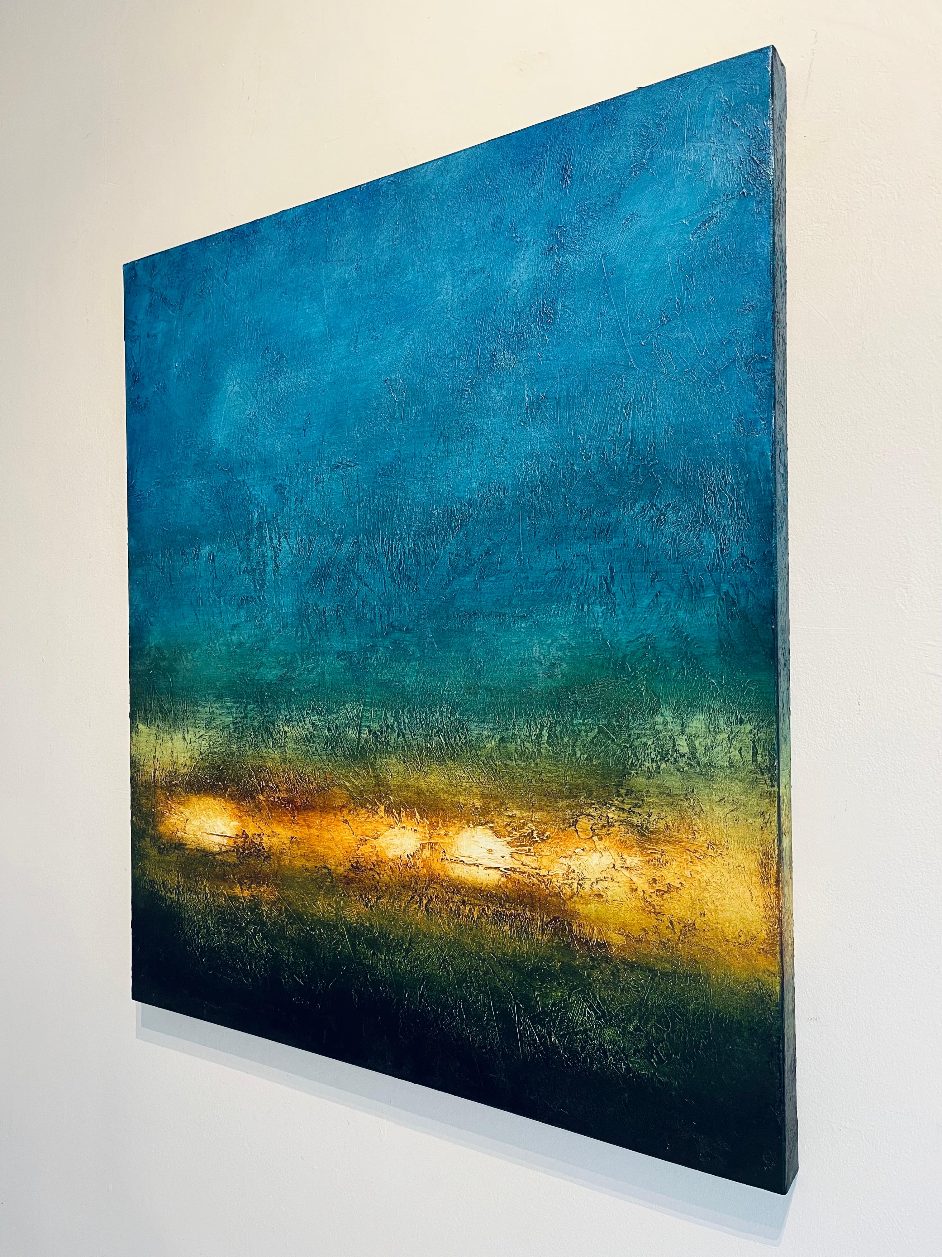 The Clouds of Jupiter-ORIGINAL Abstraktes Landschaftsgemälde - Zeitgenössische Kunst (Blau), Landscape Painting, von Luigi Profeta