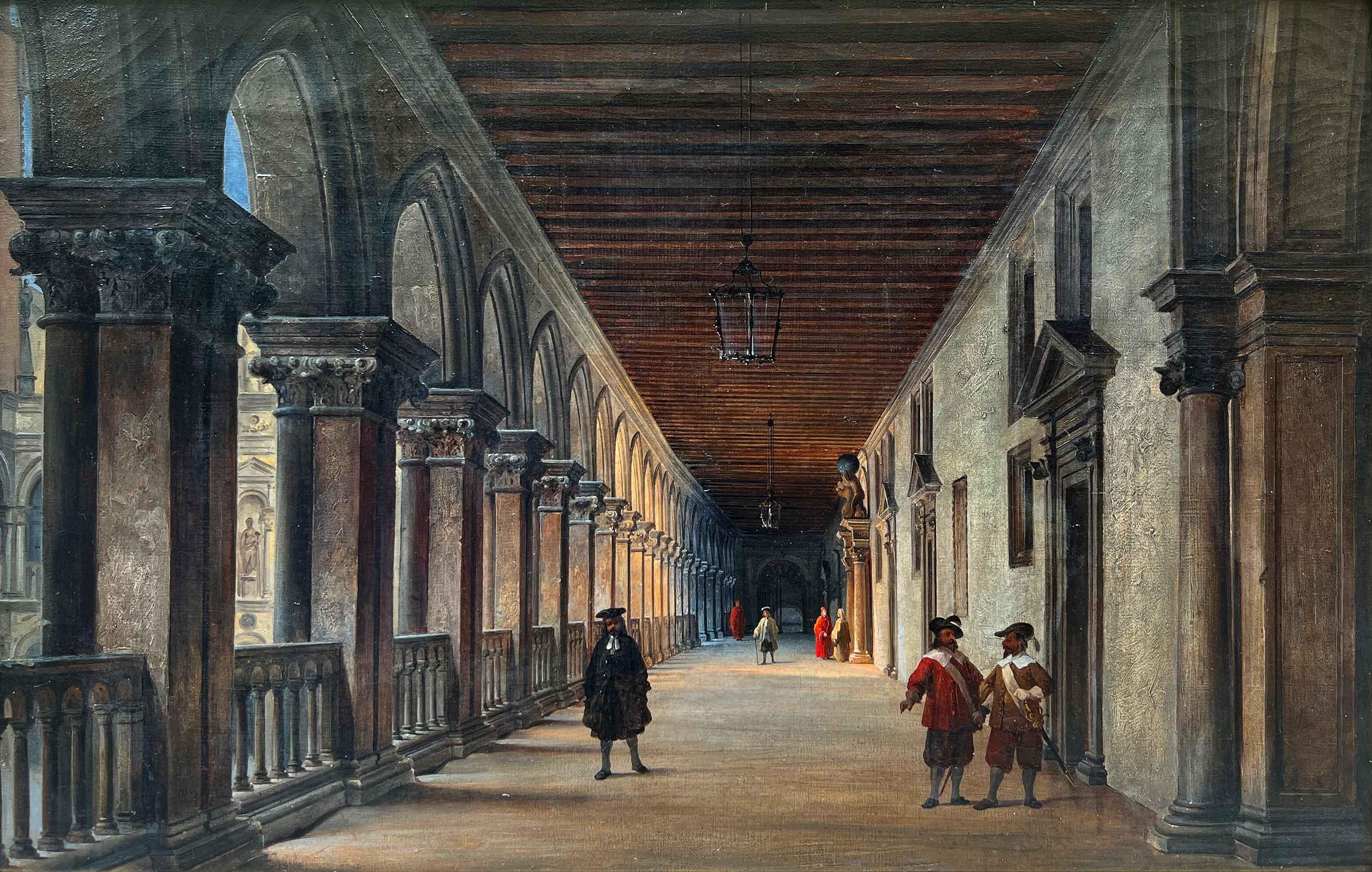 La loupe du palais des Doges à Venise  - Painting de Luigi Querena