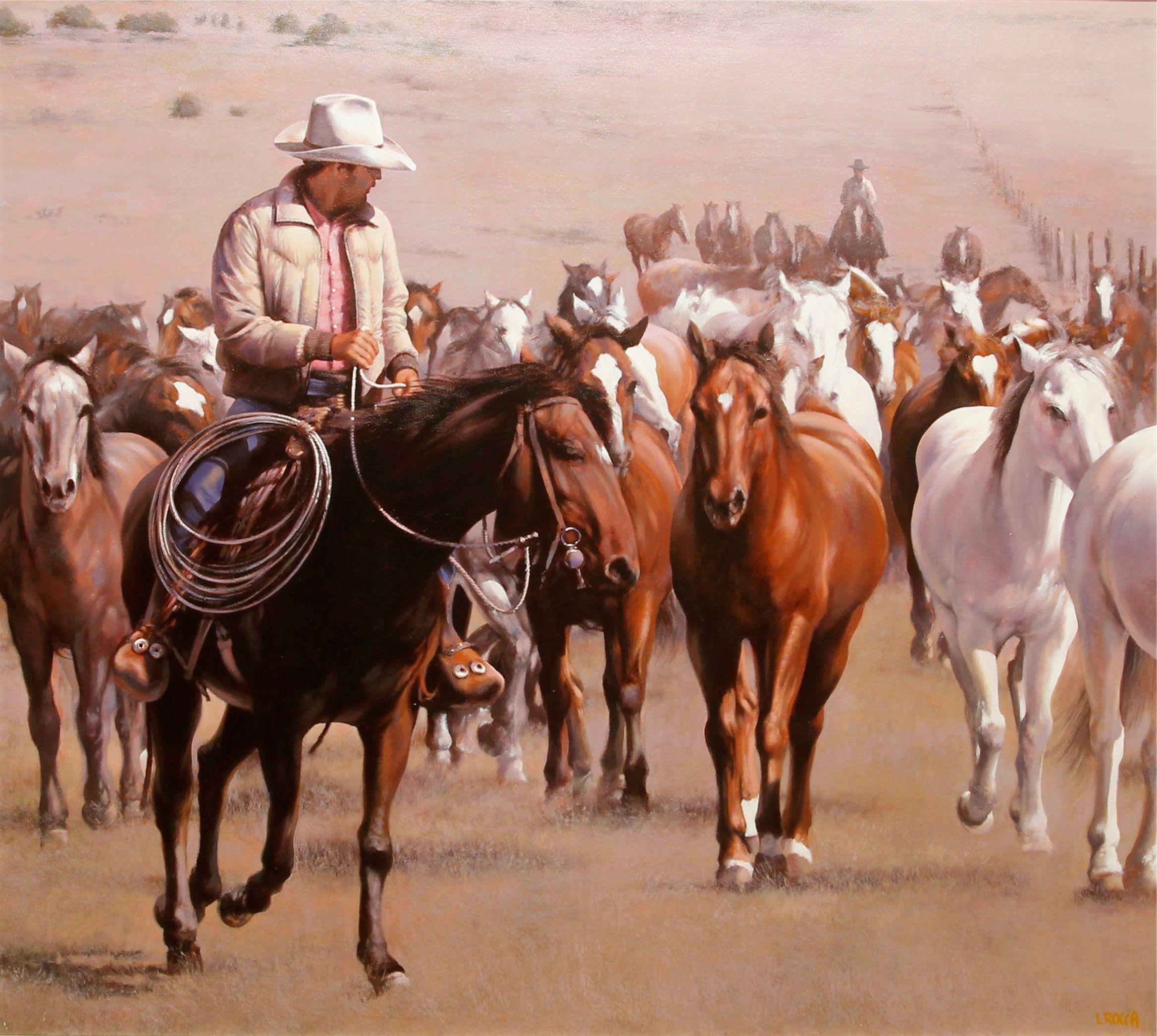 La Roseta Ranch by Italian Painter Luigi Rocca - Painting by Luigi Rocca 