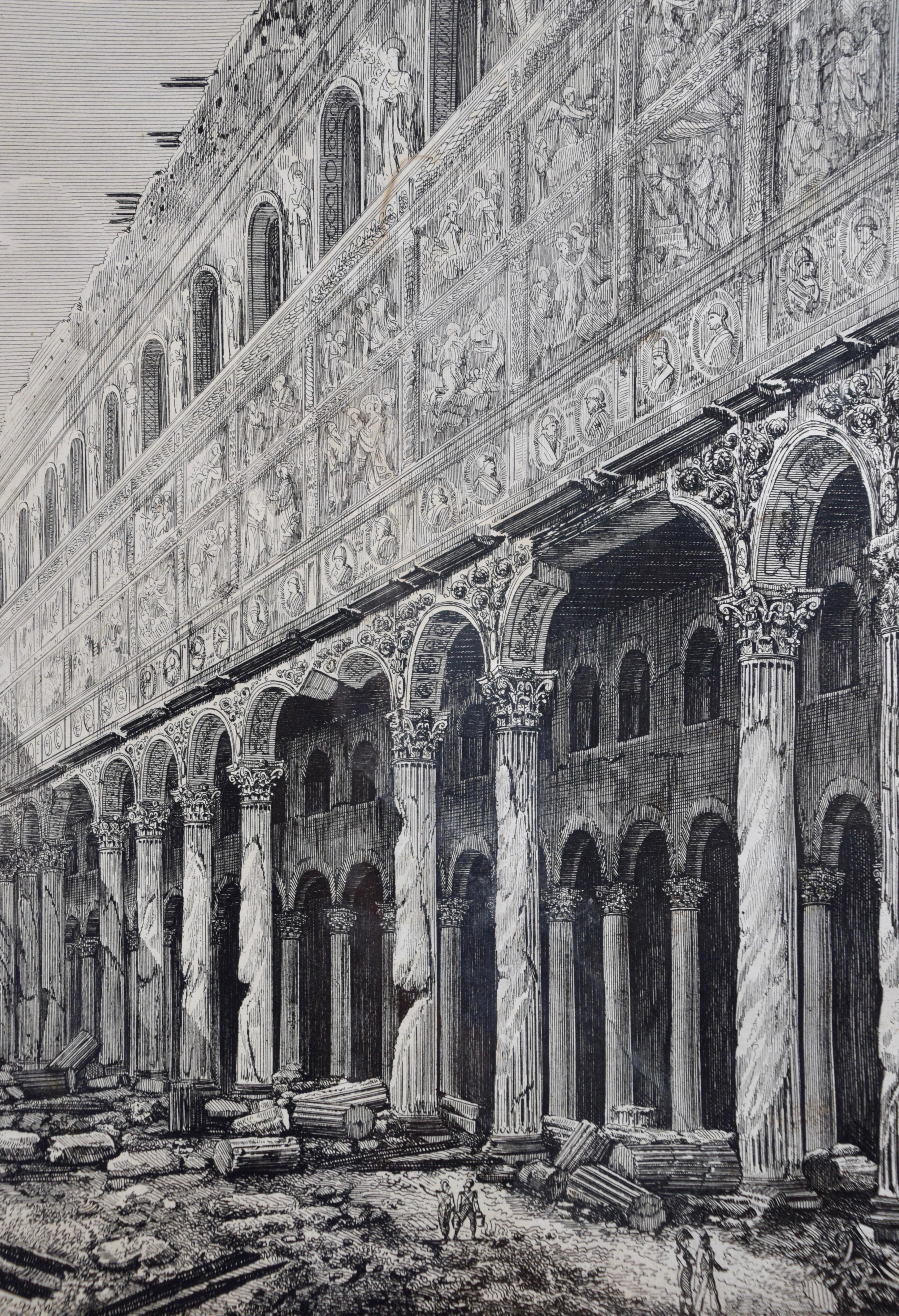 Die Basilika des Heiligen Paul in Rom, Radierung von Luigi Rossini, frühes 19. Jahrhundert im Angebot 5