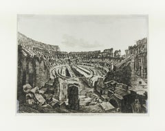 Interior of the Colosseum in Rome, excavated in 1813 and reconstructed in 1814