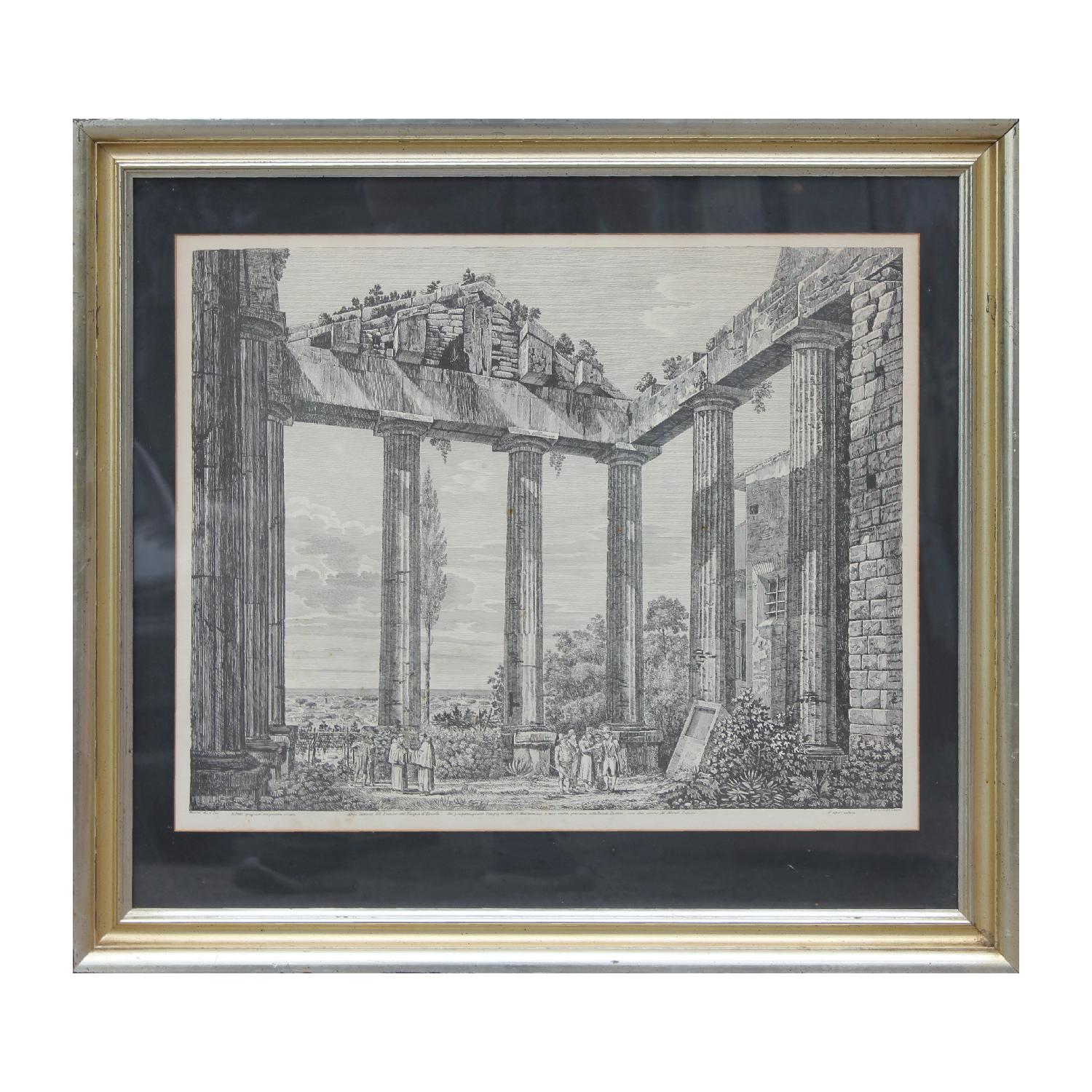 Set of 3 Etchings of Roman / Italian Architectural Landscapes - Print by Luigi Rossini
