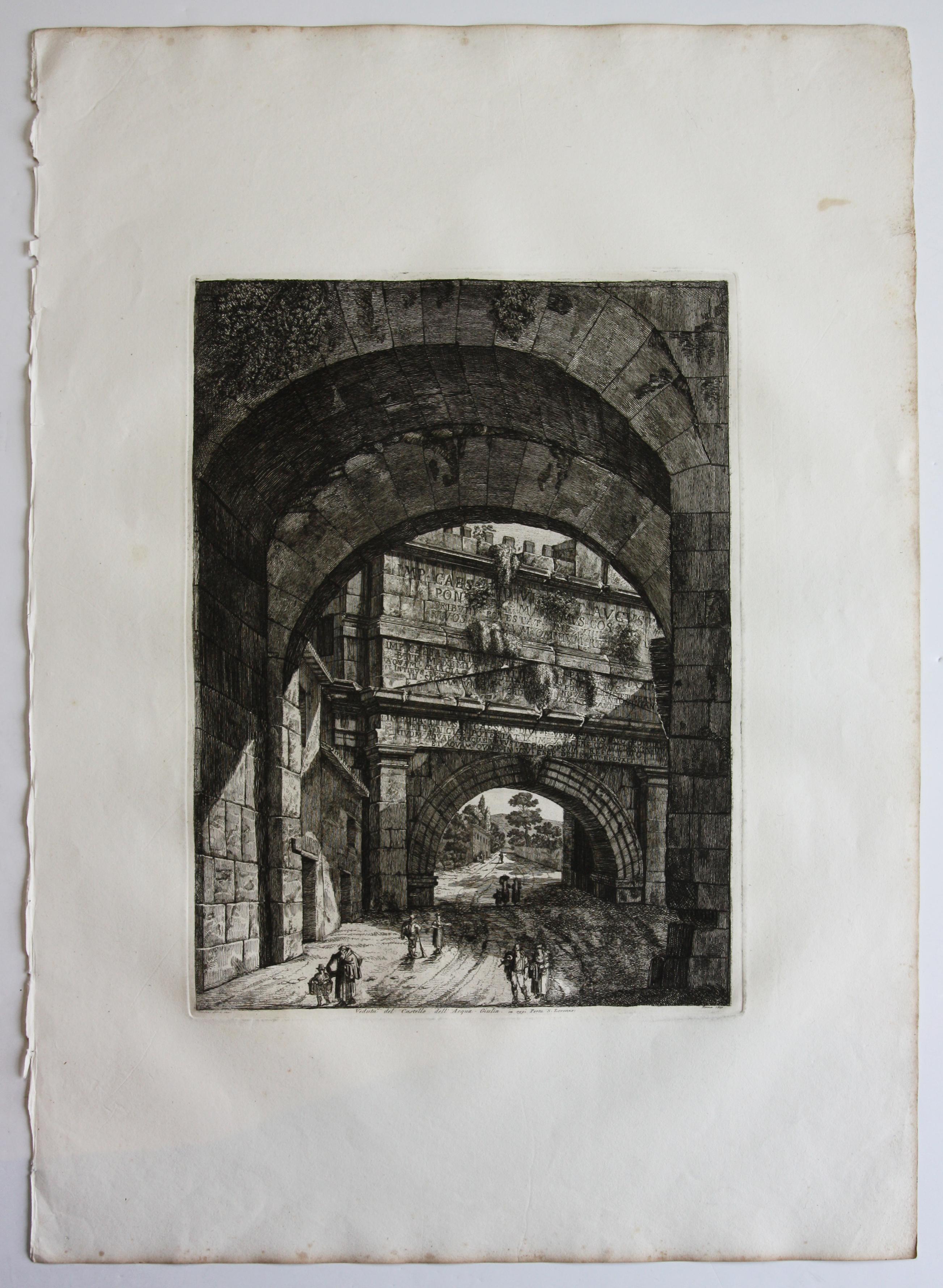 Seven Rossini Prints From the Serie “Le antichità de’ contorni di Roma” For Sale 1